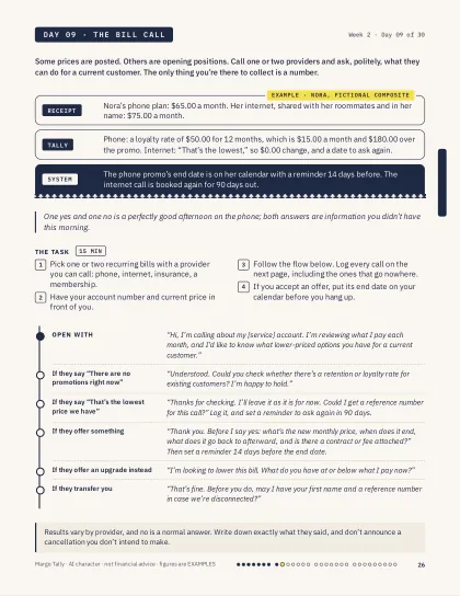 Day 09, The bill call: what to ask a provider, with a worked example.